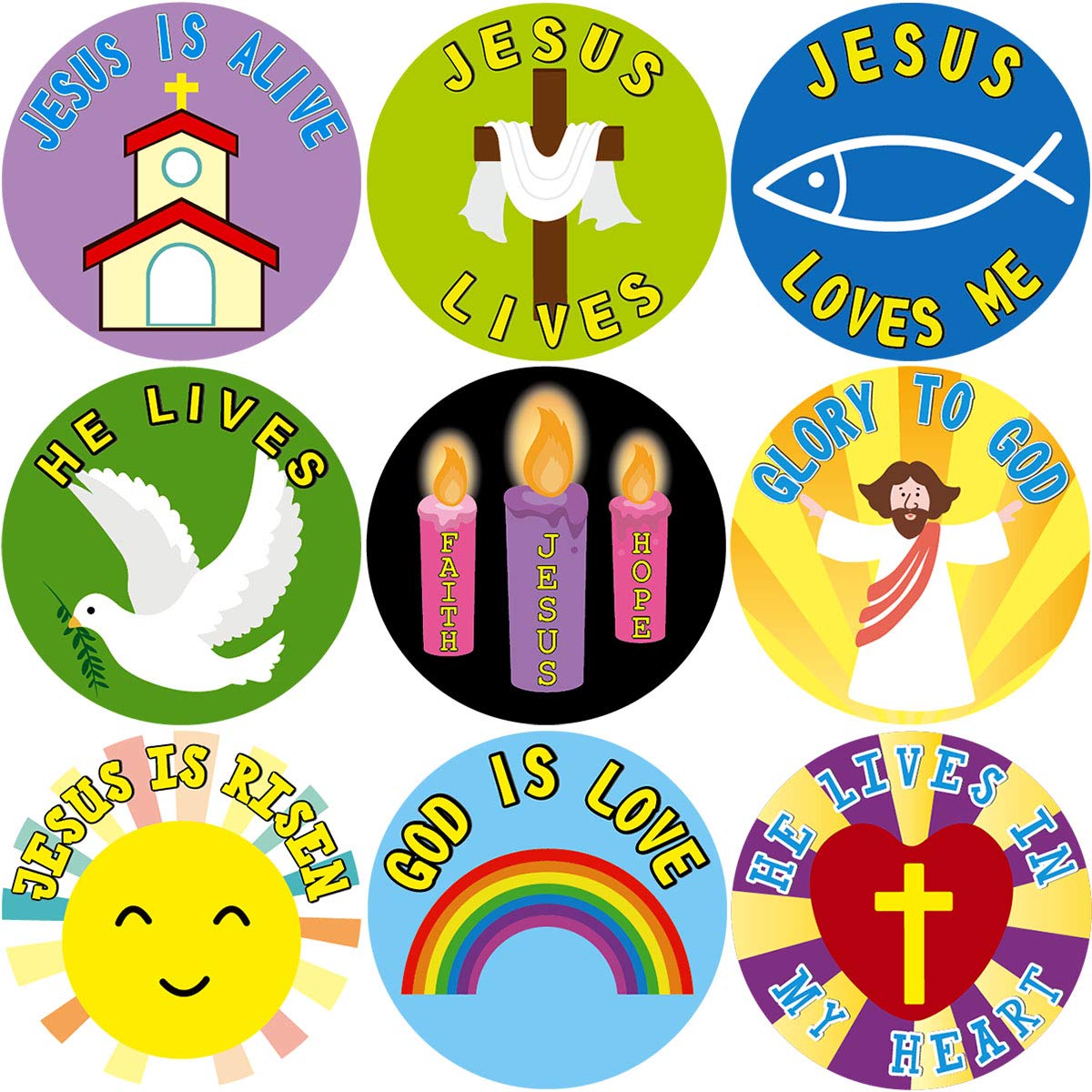 FANCY LAND Easter HE Lives Religious Stickers 200PCS Pre Roll for VBS Education