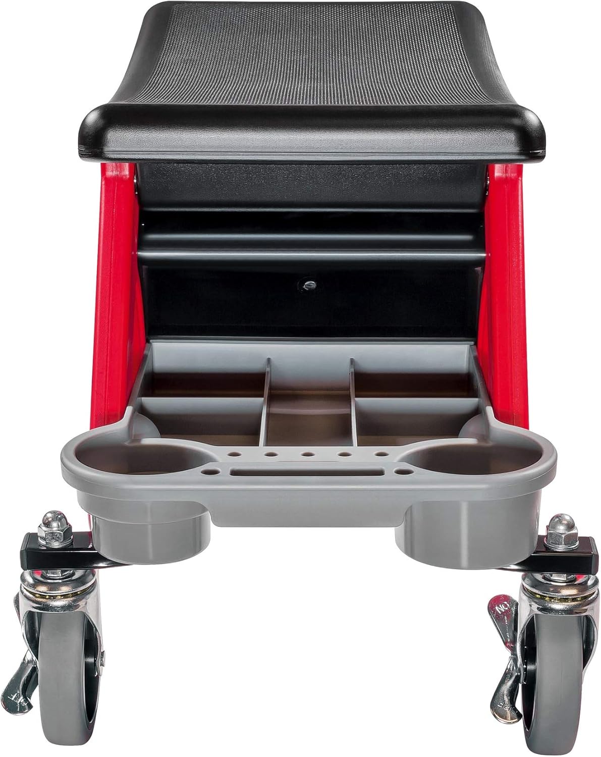 Powerbuilt Heavy Duty Roller Mechanics Seat and Brake Stool with 4-in. Rubber Swivel Casters Roll Over Anything, Big Seating Platform, Slide Out Tool Trays and Drawer 300 lb. Capacity – 240036: Automotive