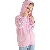 Auranso Kids Zip-Up Hoodie Girls Boys UPF50+ Sun Protection Jacket Hooded Cooling Shirt