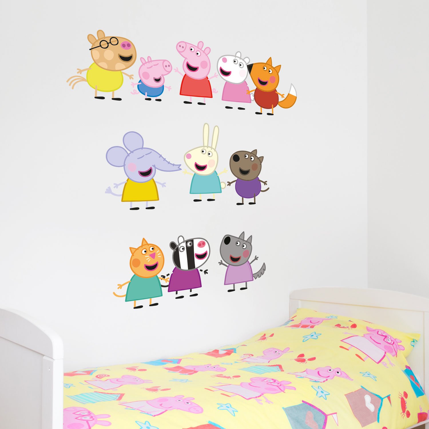 Peppa Pig and Friends Wall Stickers – Officially Licensed Kids' Room Décor, Easy-to-Apply Wall Decals for Bedrooms, Playrooms & Nurseries