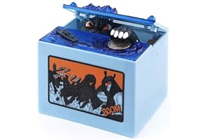 TNOIE Electronic Stealing Coin Box Piggy Bank, Monster Dinosaur Bank Toy, Musical Moving Stealing Money Bank Anime Gift for Boys Girls Kids