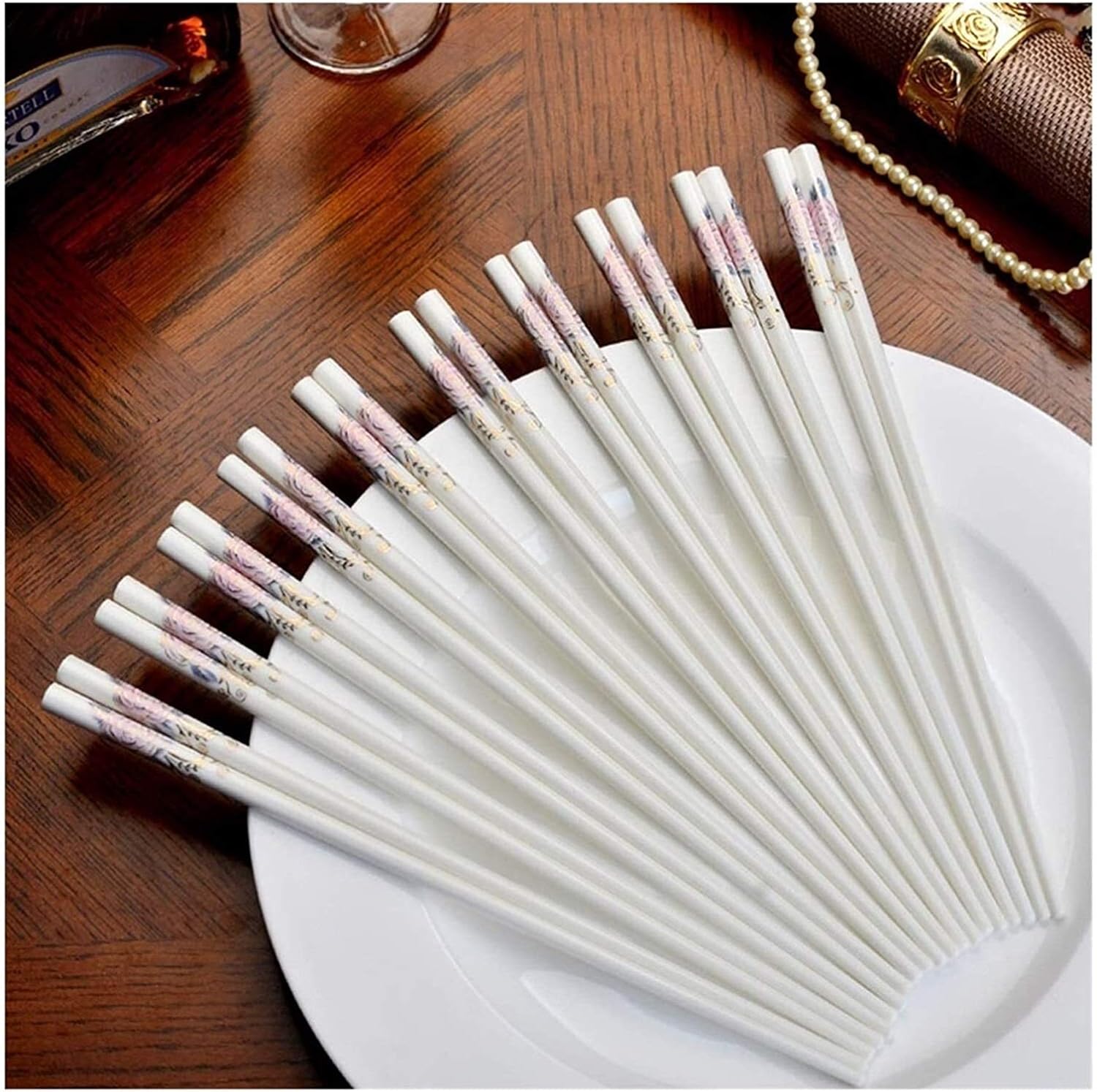 Natural bamboo chopsticks Ceramic Chopstick Set 10 Pairs of Chinese