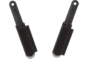 FURemover Plus Pet Hair Rubber Brush with Squeegee, Easily Remove Fur and Lint from Clothing, Carpets and Furniture, Gently Groom Dogs and Cats Wet or Dry, Black, 2 Pack