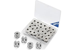 AHVIESLI 29 Pcs Metal Bobbins for Sewing Machine – Class 15 Size, Compatible with Singer, Brother, Janome, Bernina, Elna, Kenmore, Toyota, Babylock – Ideal for Quilting, Embroidery, Thread Winding, DIY Sewing