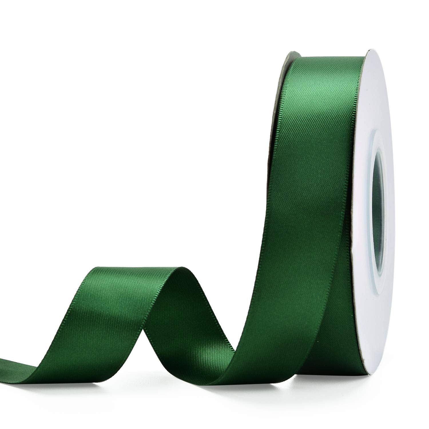 YAMA Green Double Face Satin Ribbon 7/8 Inch 25 Yards Dark Green Ribbon for Gift Wrapping Crafts Wreaths Hair Wedding Bridal Flower Bouquets Arrangement