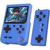 JKV Portable Handheld Game, 500 Retro Video Games, Game Console with Rechargeable 1020mAh Battery and 3.0 Inch LCD Screen Electronic Gaming System, for Boys Girls (Blue)