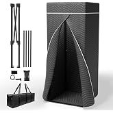 RDCMKL Portable Recording Booth, Foldable Vocal Booth for Home Studio | sound isolation vocal shield, acoustic blanket enclosure, floor stand, phone holder, podcast, voiceover, singing