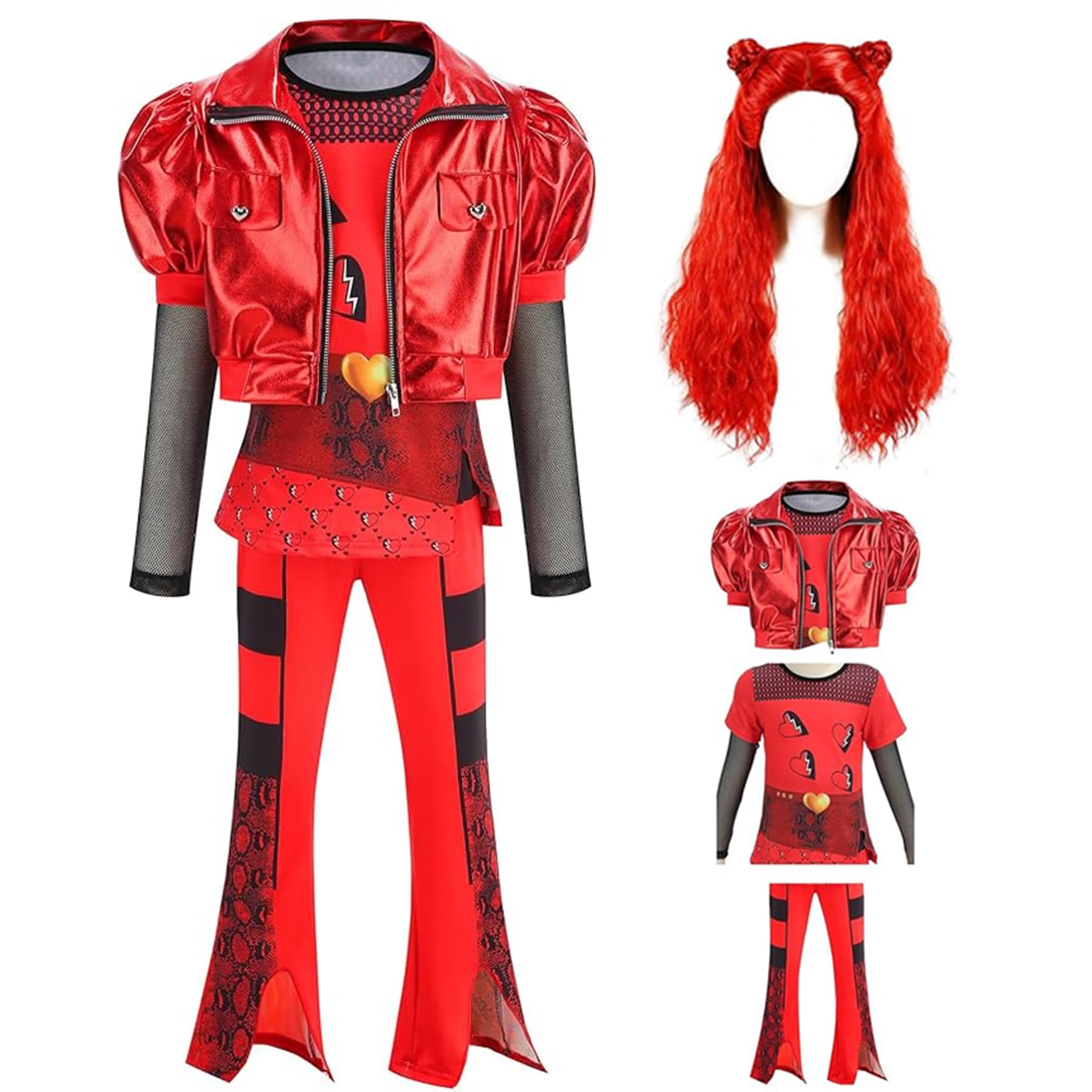 Photo 1 of WYB Girls Princess Costume Red Princess Set Up Clothes with Accessories for Halloween Cosplay Carnival Party