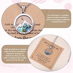 Mustard Seed Necklace, Round Colorful Mountain