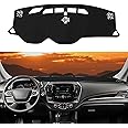Rilsen Dashboard Cover Mat Custom Fit for 2018-2023 Chevrolet Traverse Dash Cover Nonslip Dash Mat Protector Sunshade No Glare Black