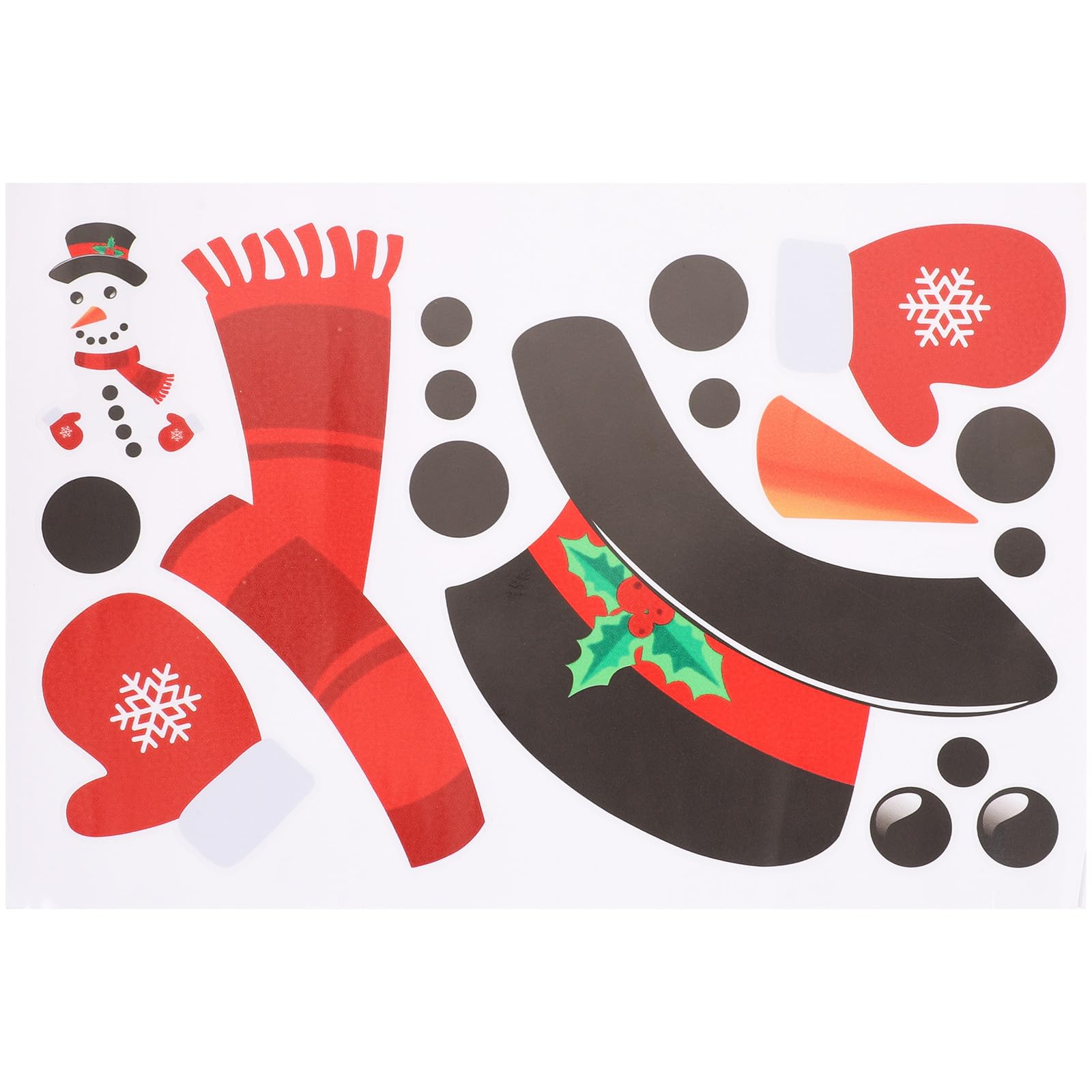 MAGICLULU 1 Set Snowman Window Clings Decal Stickers Snowman Christmas Holiday PVC Wall Refrigerator Stickers for Xmas Home Decorations