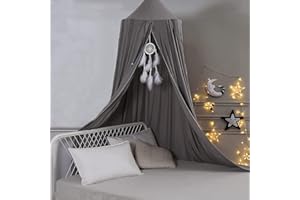 THREENTDAY Bed Canopy, Round Dome Mosquito Net Indoor Outdoor Castle Hanging House Decoration Reading Nook Kids Playing Home 