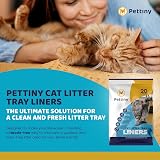 Pettiny 20 Cat Litter Tray Liners with Drawstrings Extra Strong 87 x 41 cm view 2