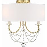 Crystorama Delilah 3 Light Aged Brass Semi Flush Mount
