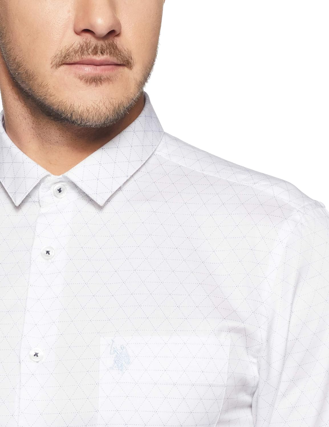 us polo association men's printed regular fit formal shirt