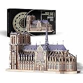 Piececool 3D Metal Puzzles for Adults and Teens, Notre Dame De Paris Church Metal Model Kit, Challenge French Cathedral Brain