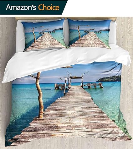 Prunushome Bedding Comforter Sheet Set View From The Pier Sea At