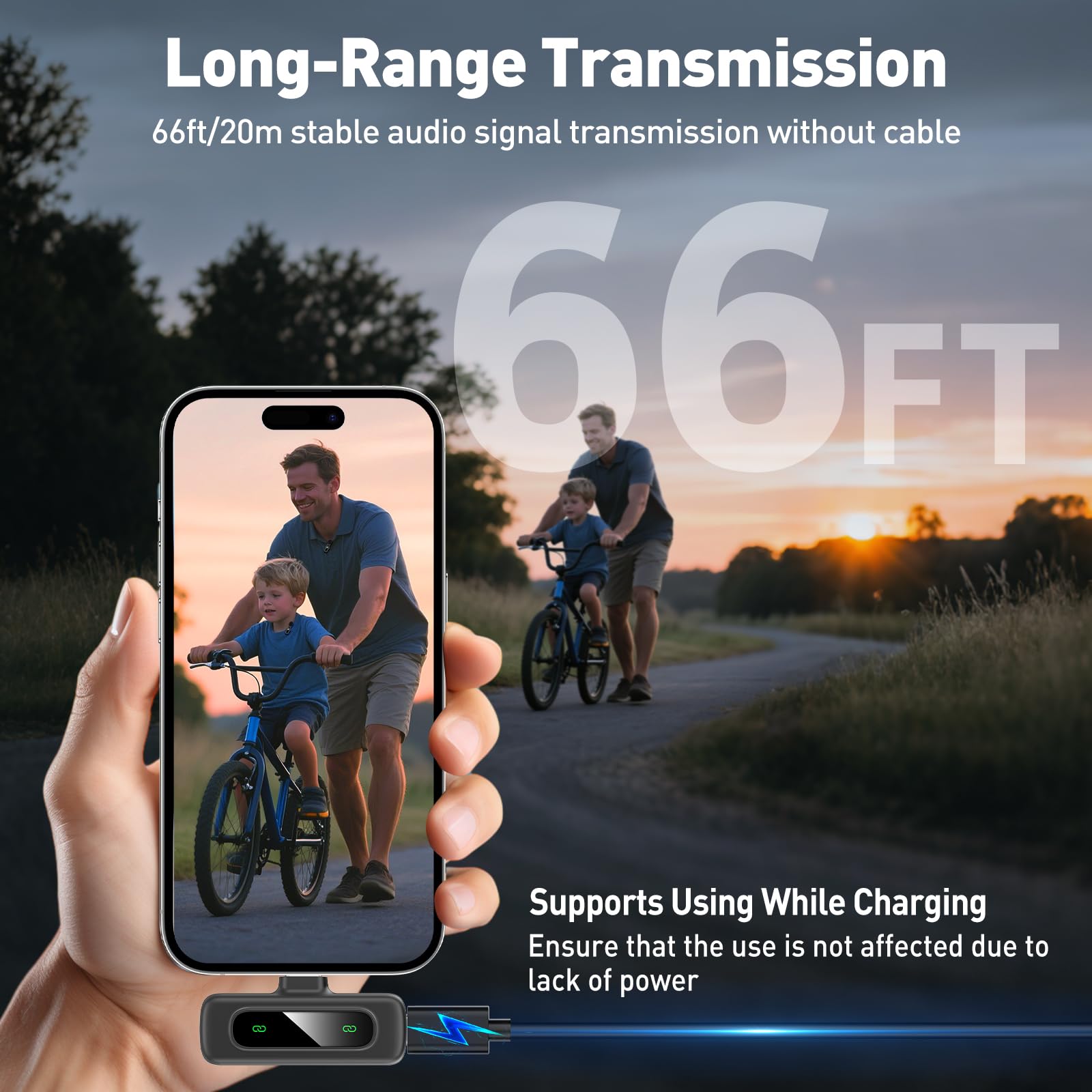 USB C Mini Wireless Lavalier Microphone for iPhone/Android,Lapel Mic with Magnetic Clip-on for Record Video，Lav Mic with LED Display Podcast Vlog Content Creator Interview