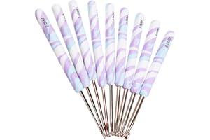 Coopay Warm Crochet Hooks Beginners Crochet Kit, 9PCS Crochet Hook Set Aluminum Crochet Needles for Crocheting Yarn, Ergonomic Crochet Set for Arthritic Hands(B-J), Ideal Knitting Crochet Supplies