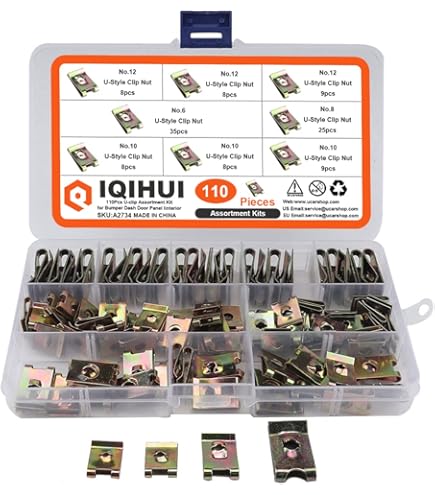 Keadic - Juego De 170 Clips Para Panel De Coche Con Tornillos Para Puerta De Salpicadero Interior SAE, Color Negro