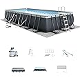 Intex 26367EH 24' x 12' x 52" Rectangular XTR Frame Swimming Pool w/Filter Pump - Large Above Ground Backyard Rectangle Pool w/ 45-Inch Deep Water