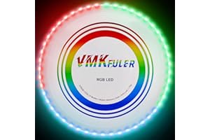 Vmkfuler LED Flying Disc-RGB LED, Light Up Ultimate Flying Disc, Smart Modes, Anti-Lost, Rechargeable, Ideal for Adult/Boys/Teens/Kids, 175g