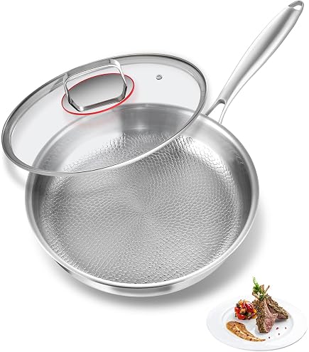 Poêle à Frire Martelée Titane Pro 28cm Antiadhésive - Idéale Cuisine Camping Grillades