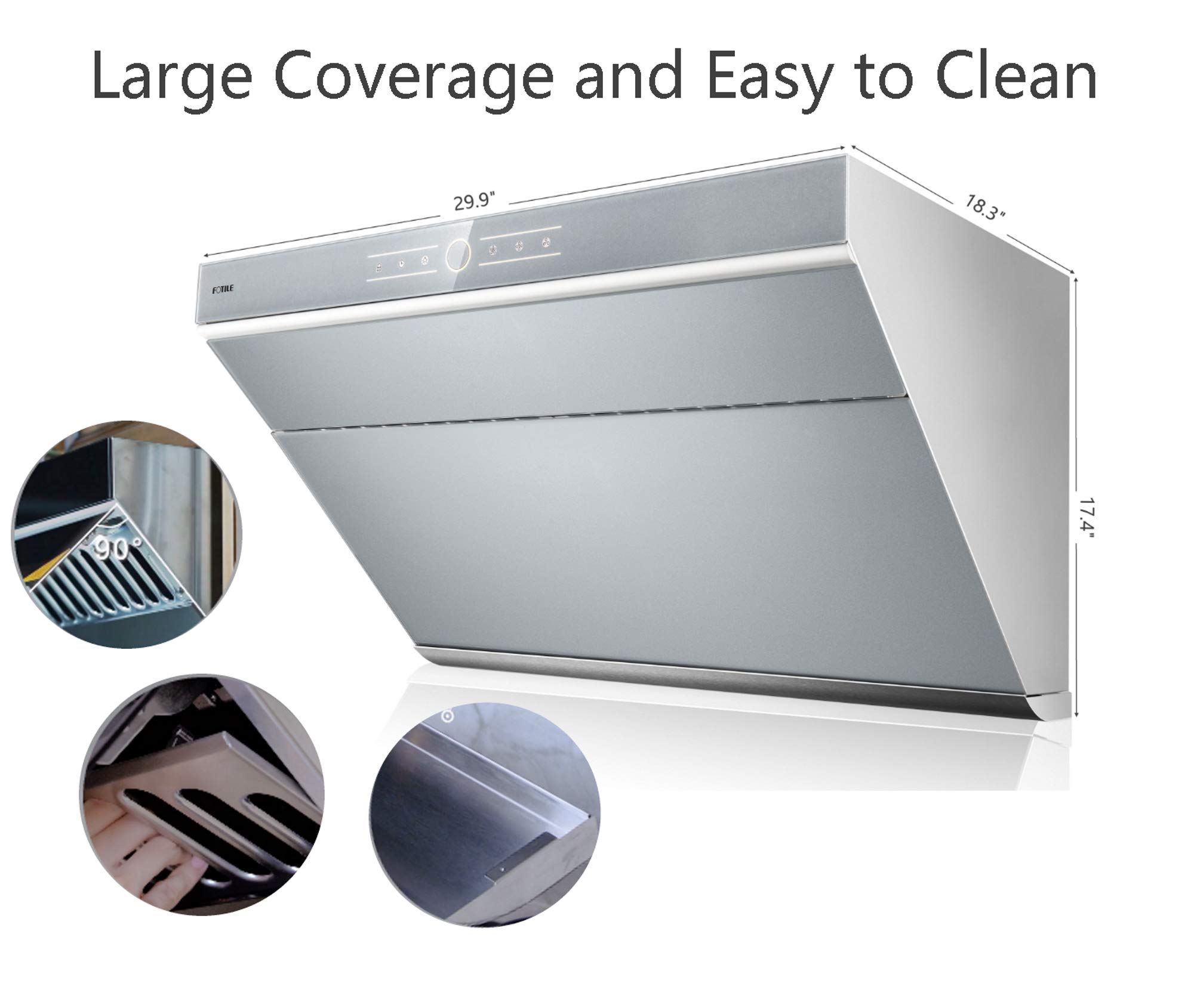 FOTILE JQG7501.G 30" Range Hood Unique SideDraft Design for Under or Wall Mount