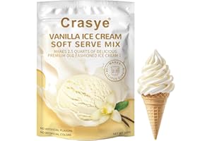 CRASYE 10 Ounce Ice Cream Mix Vanilla Soft Serve Mix Soft Serve Mixes Base Powder Homemade for Ice Cream Maker Machine