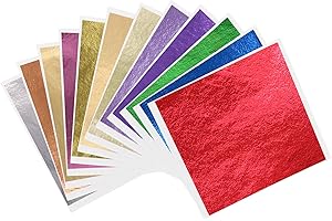 KIRIN 12 Colors 600 PC Gold Leaf Sheets, Gold Foil Paper for Arts Decor,Crafts,Gilding,Furniture,Nails,Paintings,Slime,Wall