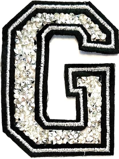 Download Amazon Com Rhinestone Letter G Diamond Crystal Silver Color Patch Novelty Letters A To Z Embroidered Iron On Applique Patch For Fabric Costume Arts Crafts Sewing