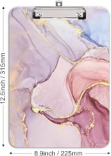 Hnogri A4 Clipboard Pink Marble Low-Profile Clip Fashion Desk Organizer view 5