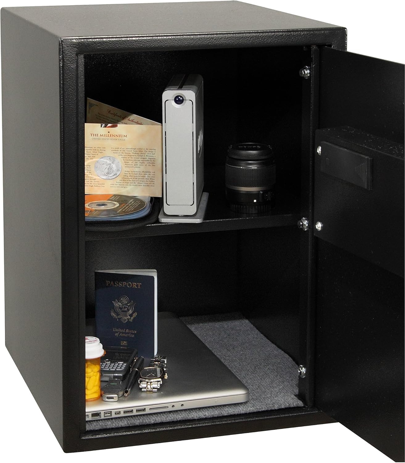 Photo 1 of ** SEE NOTES ***Honeywell Safes & Door Locks - Heavy Duty Large Safe Box with Digital Lock - Steel Security Personal Safe with LED Display - Home Safe Box for Money with 1 Removable Shelf - 2.87 CU - Black - 5107