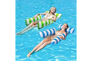 2 Packs of Pool Flotations,Inflatable Pool Floats Hammock,Multi-Purpose 4-in-1 Swimming Water Floating Rafts,Water Hammocks A