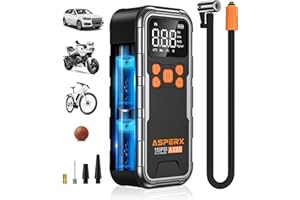 AsperX Tire Inflator Portable Air Compressor, 150PSI Cordless Portable Air Pump for Car Tire, 2X Faster Inflation Portable Bi
