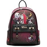 Wondapop Disney Nightmare Before Christmas Jack and Sally 11" Vegan Leather Fashion Mini Backpack