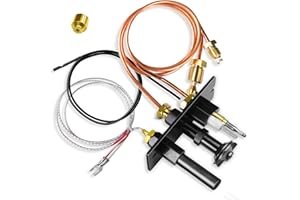 DEEKOOL 10002265 Propane Gas Pilot Assembly, 10002265 LP 3 Way Pilot Replacement for Majestic, Temco, Vermont Castings Dutchwest Fireplace and Stoves, Include A Free Natural Gas Nozzle