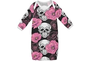 Vftphvr Newborn Baby Gown, Sleeper Infant Sleepsuit Long Sleeves Pajamas Cotton Nightdress Outfits, Soft Nursery Sleep Dress 