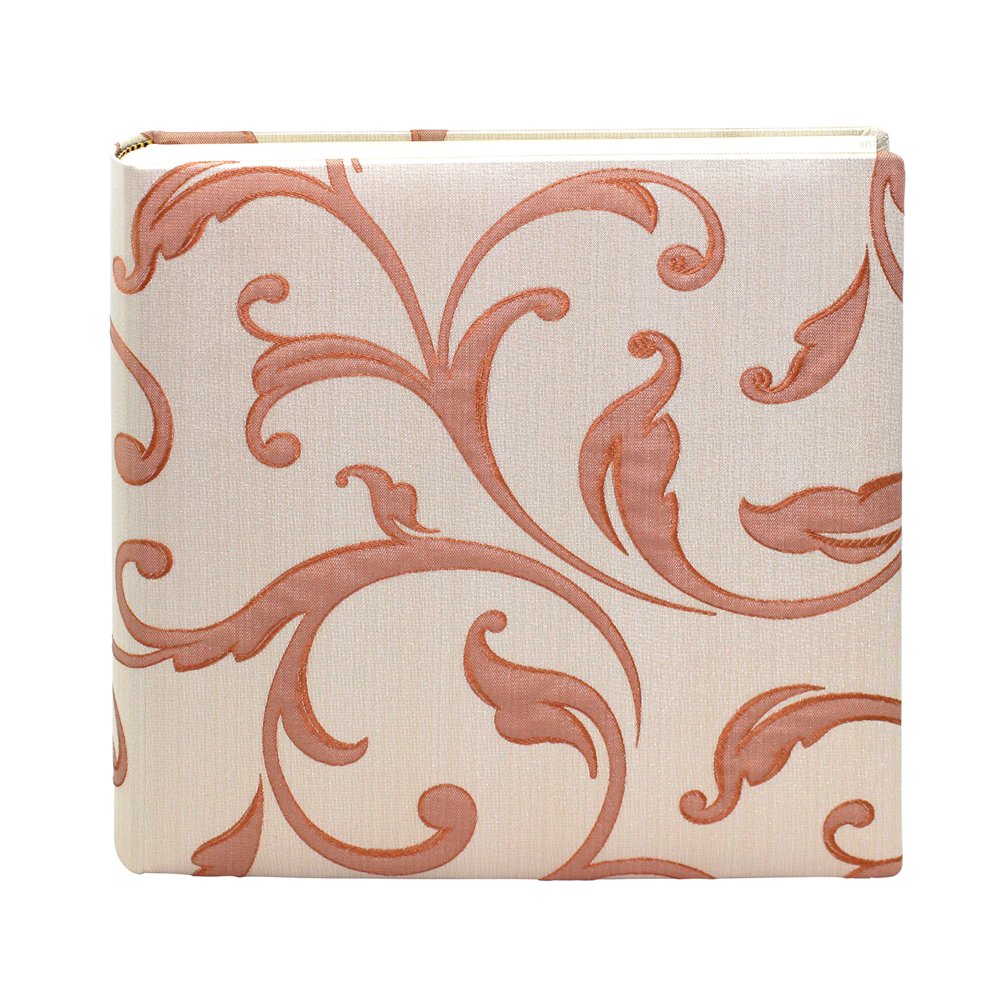 'Wedding Photo Album "BOGOTA Linen with Elegant Vine, Small Cream Salmon – Wedding Photo Album – Wedding Gift