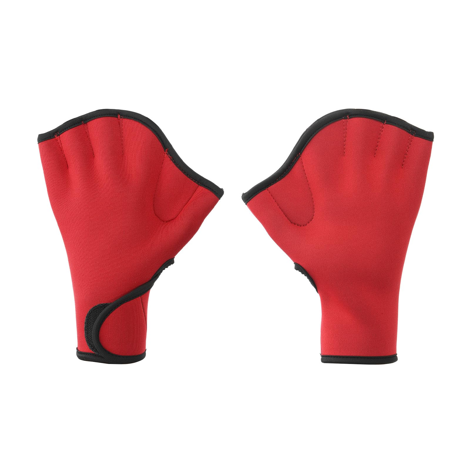 PATIKIL Swim Gloves, Webbed Swimming Gloves Aquatic Fitness Water Resistance Swim Hand Paddles for Women and Men Water Aerobics, L, Red