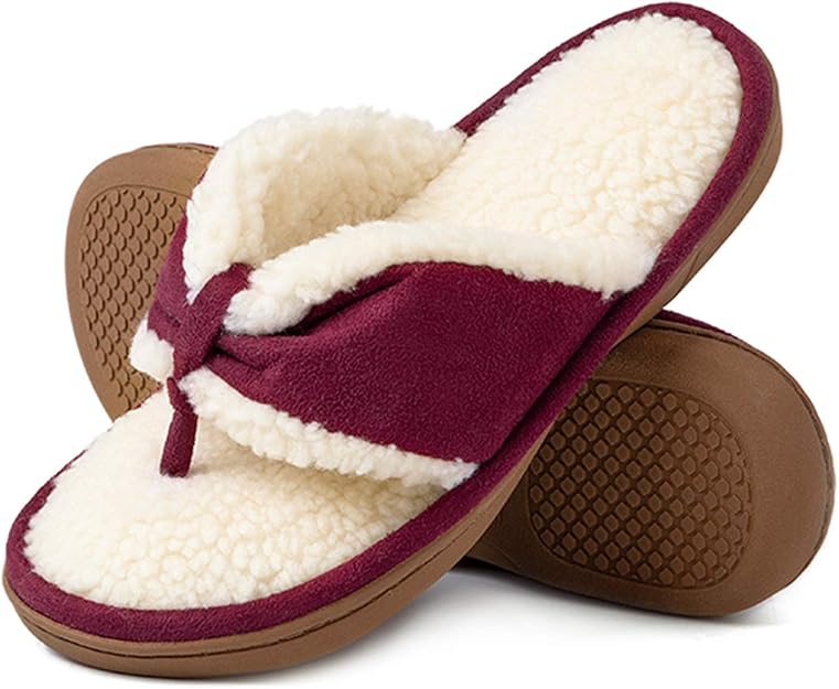 RockDove Women's Memory Foam Thong Slipper with Sherpa Lining Buy
