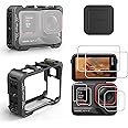 Ace Pro 2 Aluminum Metal Frame Cage Case Bag with Silicone Lens Cap Screen Protector Compatible with Insta360 Ace Pro 2 Camera Accessories Kit (Model Bundling 6)