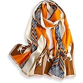 PoeticEHome 100% Mulberry Silk Long Scarf Wrap - Women's Large Oblong Sunscreen Shawl with Gift Packaging