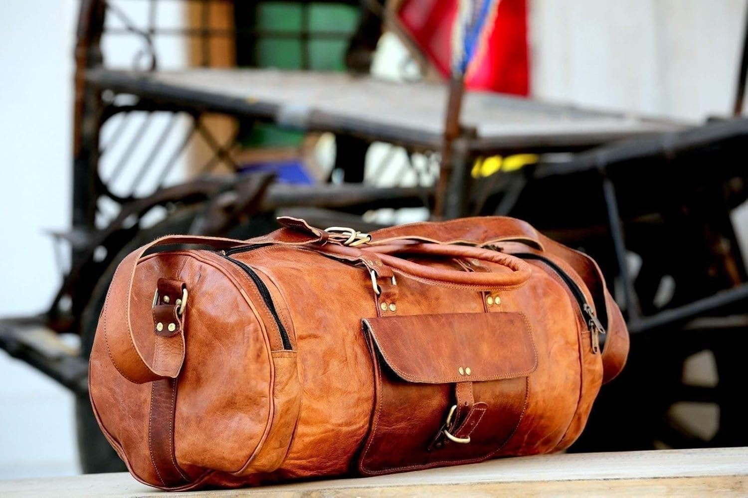 leder duffle bag