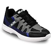 ELITE Men's Peak Bowling Shoes Athletic Style Lace-Up Closure with Universal Slide Soles (Black/Blue/Grey, US Footwear Size System, Adult, Men, Numeric, Medium, 13)