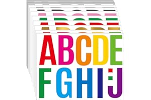 METSYTH Large Letter Stickers Alphabet Numbers Bulletin Board Letters,Self Adhesive Waterproof Vinyl Stick On Letter Stickers for Poster Board Mailbox Classrooms Business Decor (Multicolor, 4 Inch)