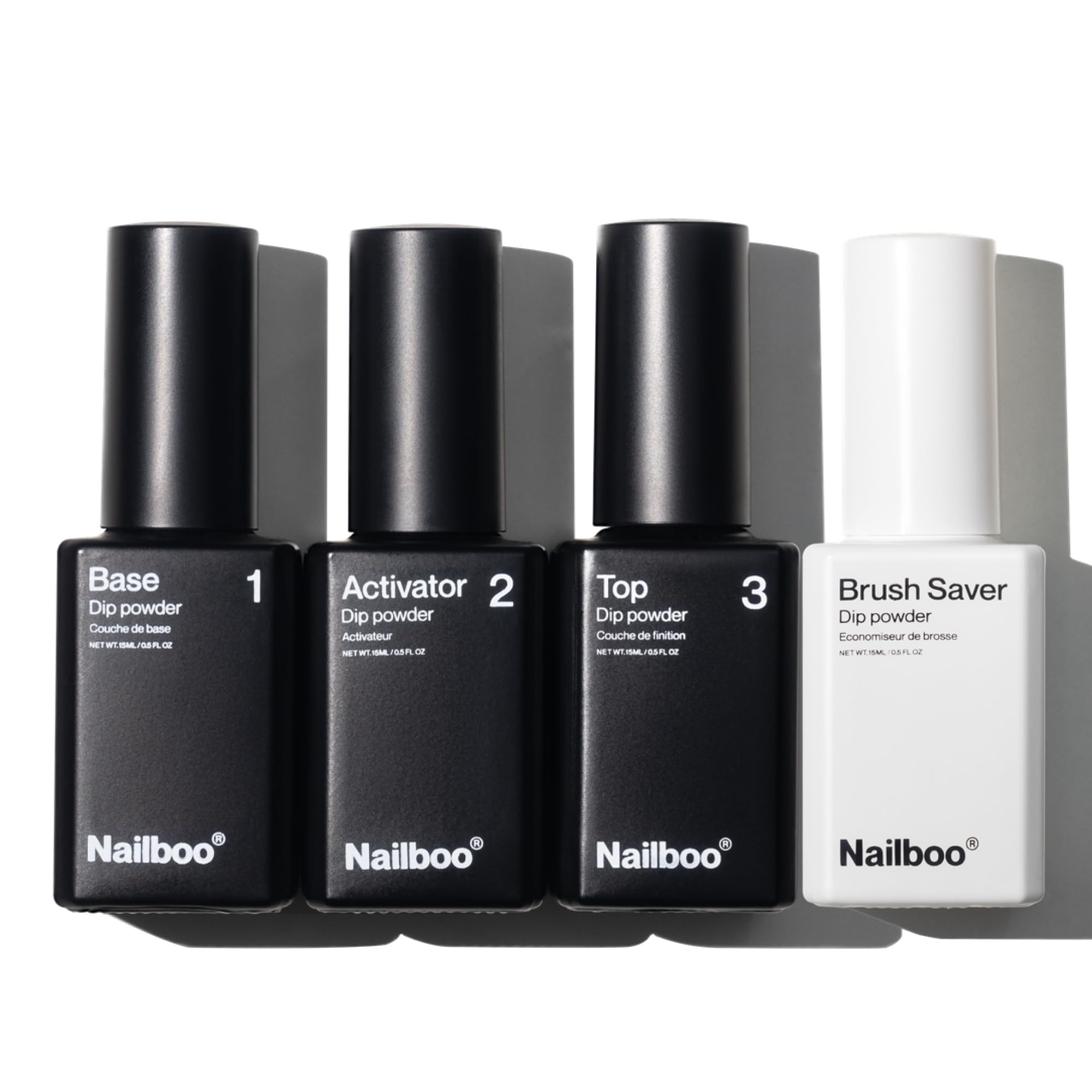Nailboo Dip Powder Liquid Set & Brush Saver Bundle, Dip