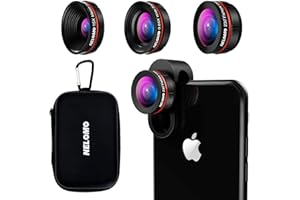 NELOMO Universal Professional HD Camera Lens Kit for iPhone XR XS X/8/7Plus/7/6sPlus/6s, Samsung S8+/S8 and Other Cellphones (230¡ã Fisheye Lens, 0.65X Super Wide Angle Lens, 15X Super Macro Lens)