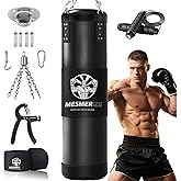 Mesmerize Punching Bag for Adults, 4ft Heavy Boxing Bag Set with 197 Inch Boxing Hand Wraps for MMA Karate Kickboxing Home Gym Martial Art - Unfilled