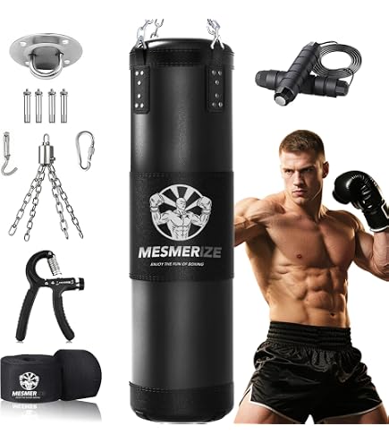 Sac De Frappe Boxe 1.2m Mesetast Avec Gants 340g - Kit Complet Arts Martiaux